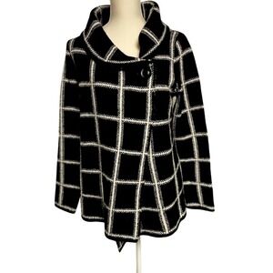 Ellen Tracy Wool Blend Crossover Side Button Slouch Neck Sweater Womens Large